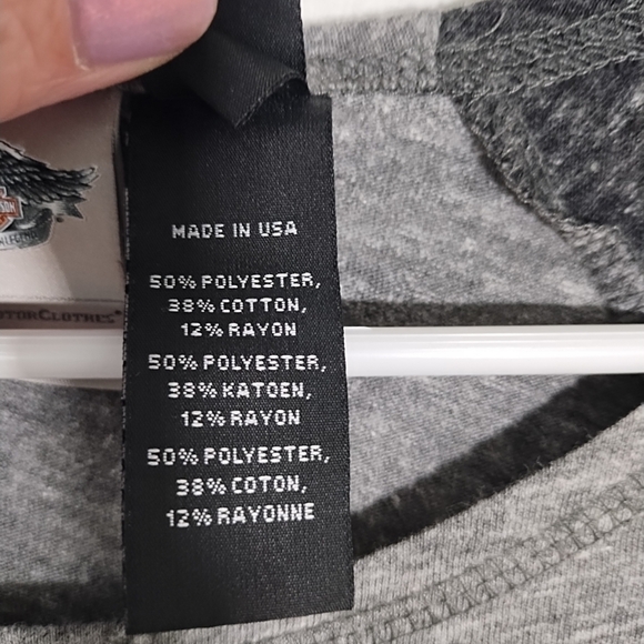 Harley Davidson Womens S Baseball Tee Shirt Top Eagle Graphic Stars Rhinestones - Picture 4 of 8